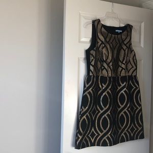 Black and gold cocktail dress